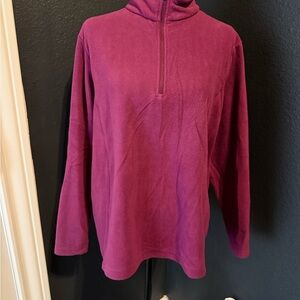 Land's End Womens XL Fleece Half Zip Sweater